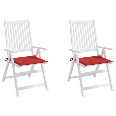 Tuinstoelkussens 2 st 50x50x3 cm stof rood 4
