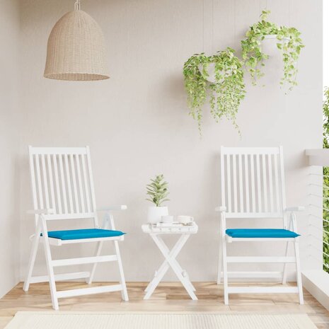 Tuinstoelkussens 2 st 50x50x3 cm stof blauw 1
