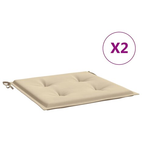 Tuinstoelkussens 2 st 50x50x3 cm oxford stof beige 2