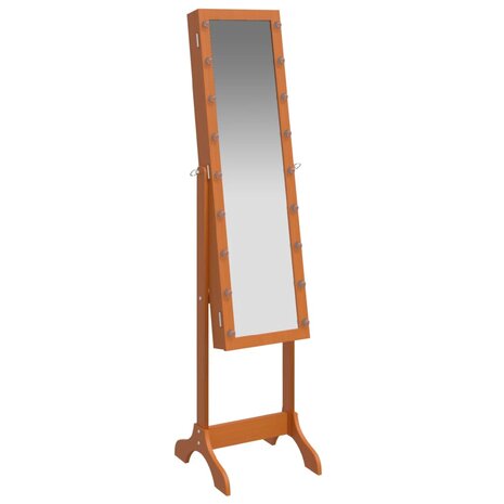 Spiegel vrijstaand met LED&apos;s 34x37x146 cm 8