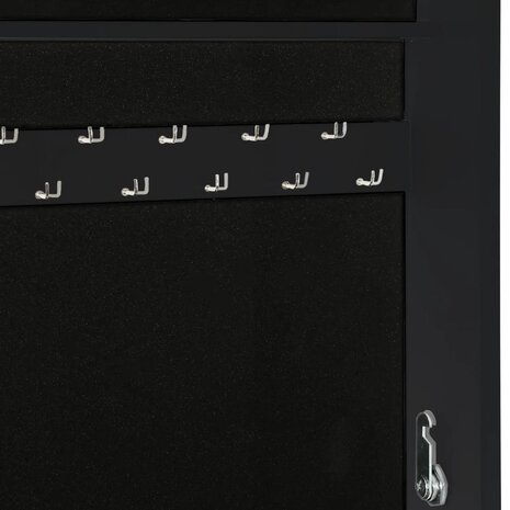 Sieradenkast met spiegel vrijstaand 42x38x152 cm zwart 8