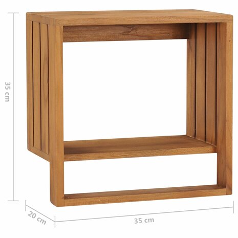 Handdoekenrek wandmontage 35x20x35 cm massief teakhout 6