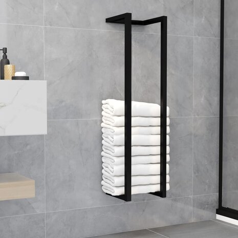 Handdoekenrek 25x20x95 cm ijzer zwart 1
