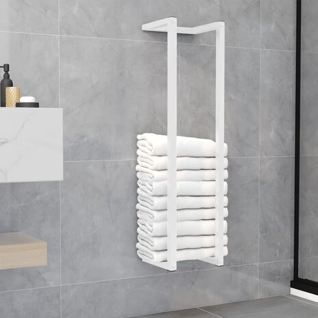 Handdoekenrek 25x20x95 cm staal wit 1