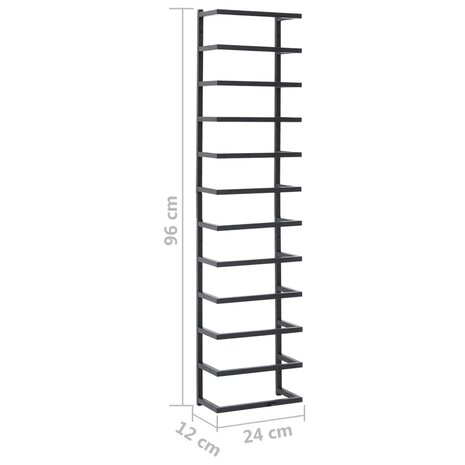 Handdoekenrek 24x12x96 cm staal zwart 7