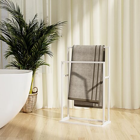 Handdoekenrek vrijstaand 48x24x78,5 cm ijzer wit 1