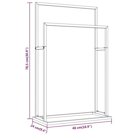 Handdoekenrek vrijstaand 48x24x78,5 cm ijzer wit 7
