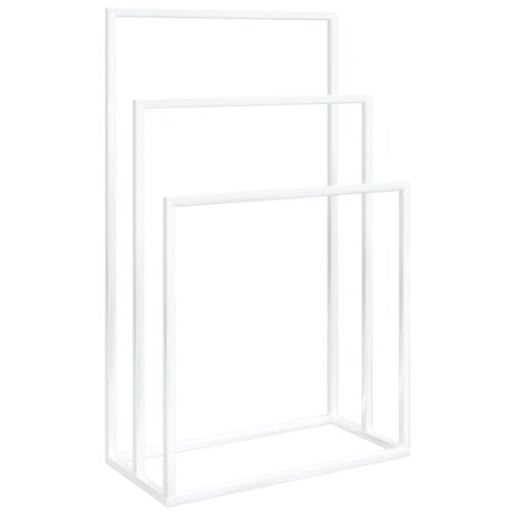 Handdoekenrek vrijstaand 48x24x79 cm ijzer wit 2