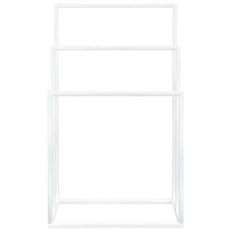 Handdoekenrek vrijstaand 48x24x79 cm ijzer wit 3