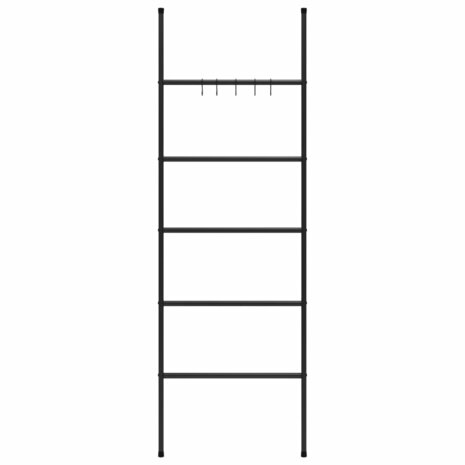 Handdoekenrek ladder met 5 lagen 58x175 cm ijzer zwart 3