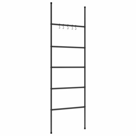 Handdoekenrek ladder met 5 lagen 58x175 cm ijzer zwart 4