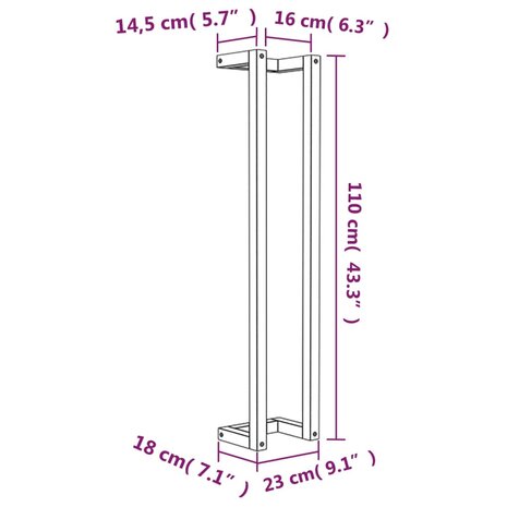 Handdoekenrek 23x18x110 cm massief grenenhout wit 8