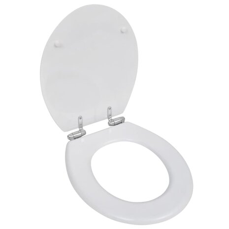 Toiletbril soft-close simpel ontwerp MDF wit 1