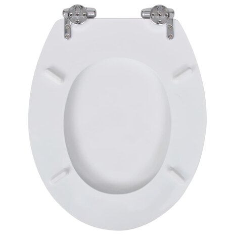 Toiletbril soft-close simpel ontwerp MDF wit 5
