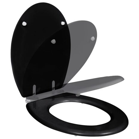 Toiletbril soft-close simpel ontwerp MDF zwart 2