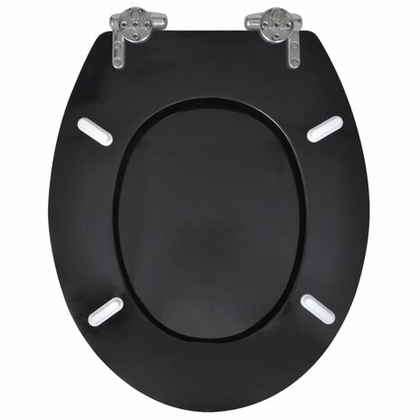 Toiletbril soft-close simpel ontwerp MDF zwart 5