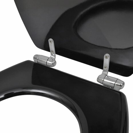 Toiletbril soft-close simpel ontwerp MDF zwart 6