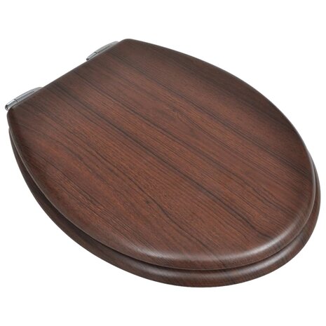 Toiletbril soft-close simpel ontwerp MDF bruin 3