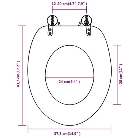 Toiletbril met MDF houten ontwerp 9