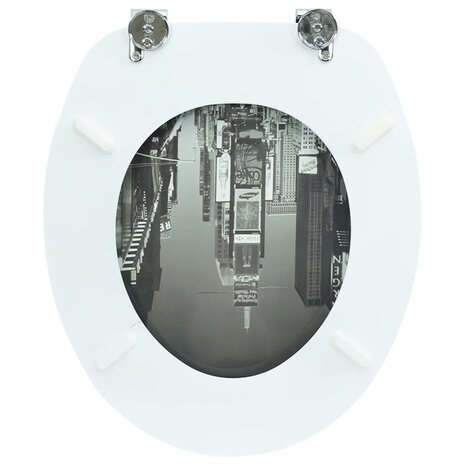 Toiletbril van MDF met New York dessin  6