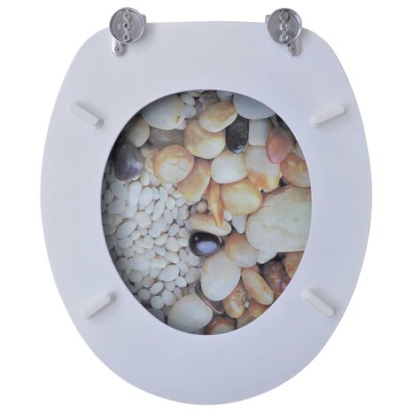 Toiletbril van MDF met kiezelstenen dessin  6