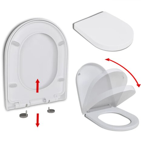 Toiletbril soft-close met quick-release ontwerp vierkant wit  1