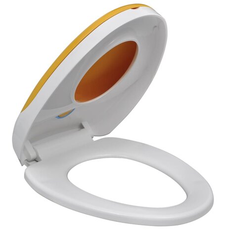 Toiletbril voor volwassenen/kinderen soft-close wit en geel 5