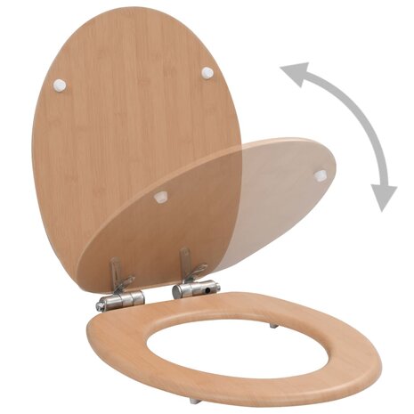 Toiletbril met soft-close deksel bamboe MDF 2