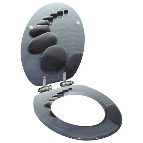 Toiletbril met soft-close deksel stenen MDF 1