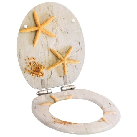Toiletbril met soft-close deksel zeester MDF 1