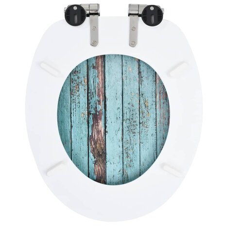 Toiletbril met soft-close deksel oud hout MDF 5
