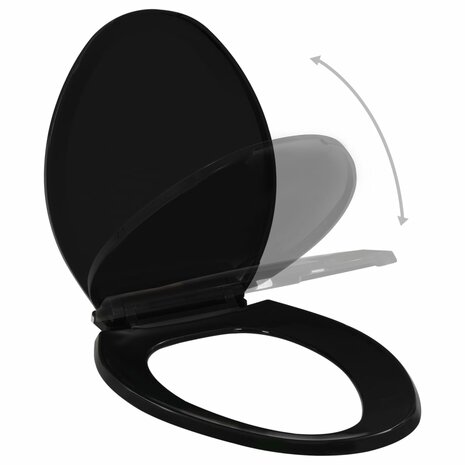 Toiletbril soft-close met quick-release ontwerp zwart 2