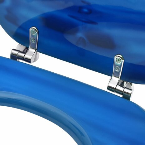 Toiletbril met deksel waterdruppel MDF blauw 7