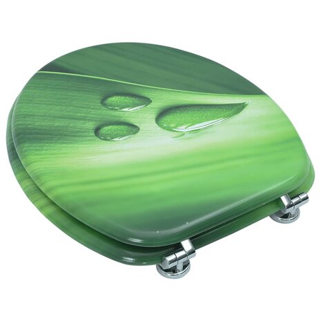 Toiletbril met deksel waterdruppel MDF groen 4