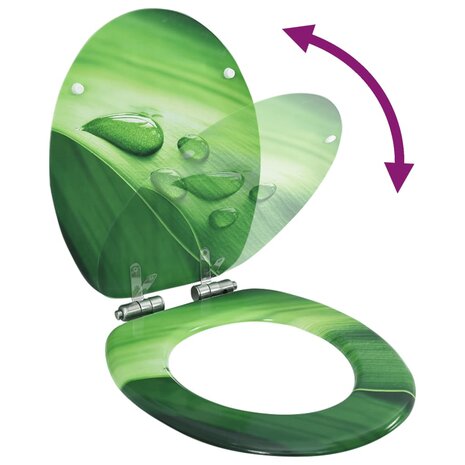 Toiletbril met soft-close deksel waterdruppel MDF groen 2