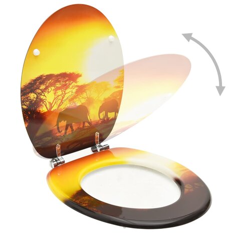 Toiletbril met deksel savanne MDF 2