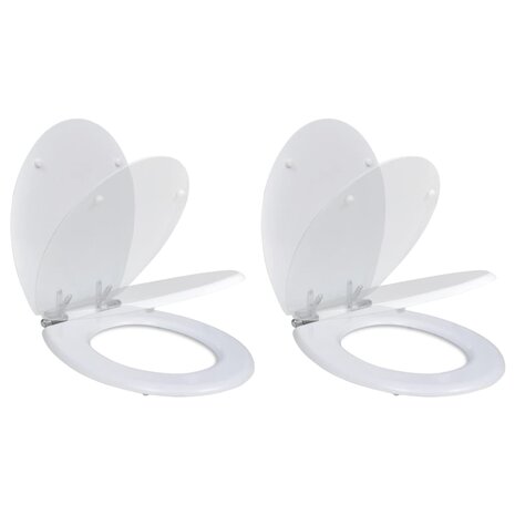 Toiletbril met soft-closedeksel 2 st MDF wit 1