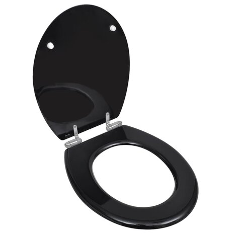 Toiletbril met soft-closedeksel 2 st MDF zwart 2