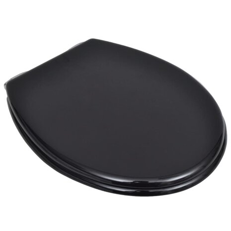Toiletbril met soft-closedeksel 2 st MDF zwart 3