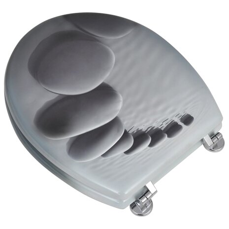 Toiletbrillen met deksels 2 st stenen MDF 3