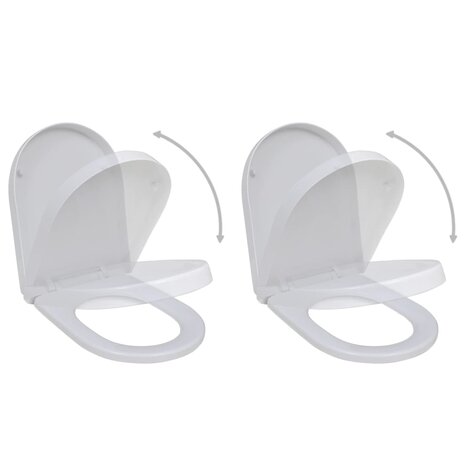 Toiletbrillen met soft-close deksels 2 st kunststof wit 1