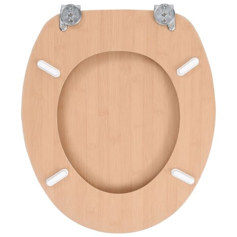 Toiletbrillen 2 st met deksels bamboeontwerp MDF 6