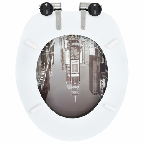 Toiletbrillen 2 st met soft-close deksels MDF New York ontwerp 6