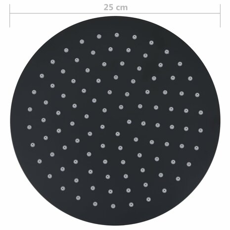 Regendouchekop rond 25 cm roestvrij staal zwart 7
