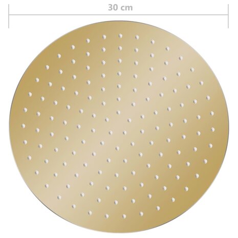 Regendouchekop rond 30 cm roestvrij staal goudkleurig 7