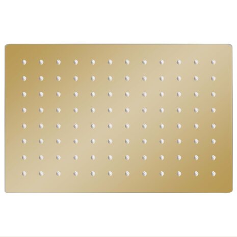 Regendouchekop rechthoekig 30x20 cm roestvrij staal goudkleurig 2