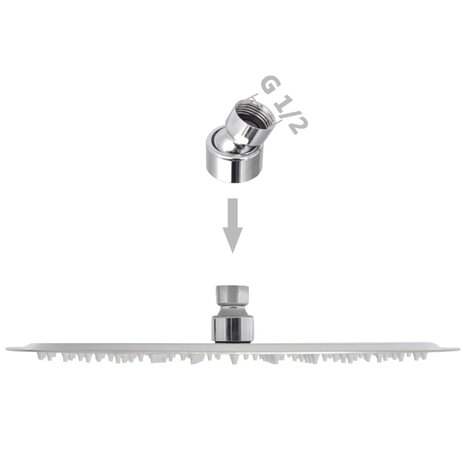 Regendouchekop 2 st rond 30 cm roestvrij staal 6