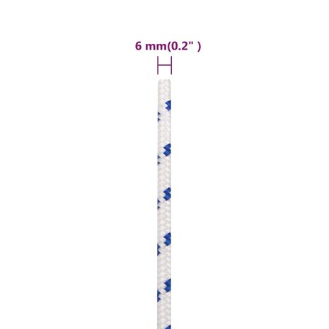 Boot touw 6 mm 25 m polypropyleen wit 6