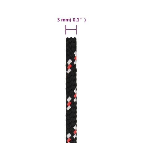 Boot touw 3 mm 25 m polypropyleen zwart 6