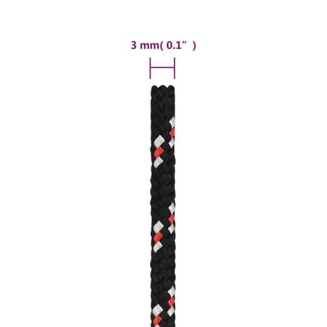Boot touw 3 mm 50 m polypropyleen zwart 6